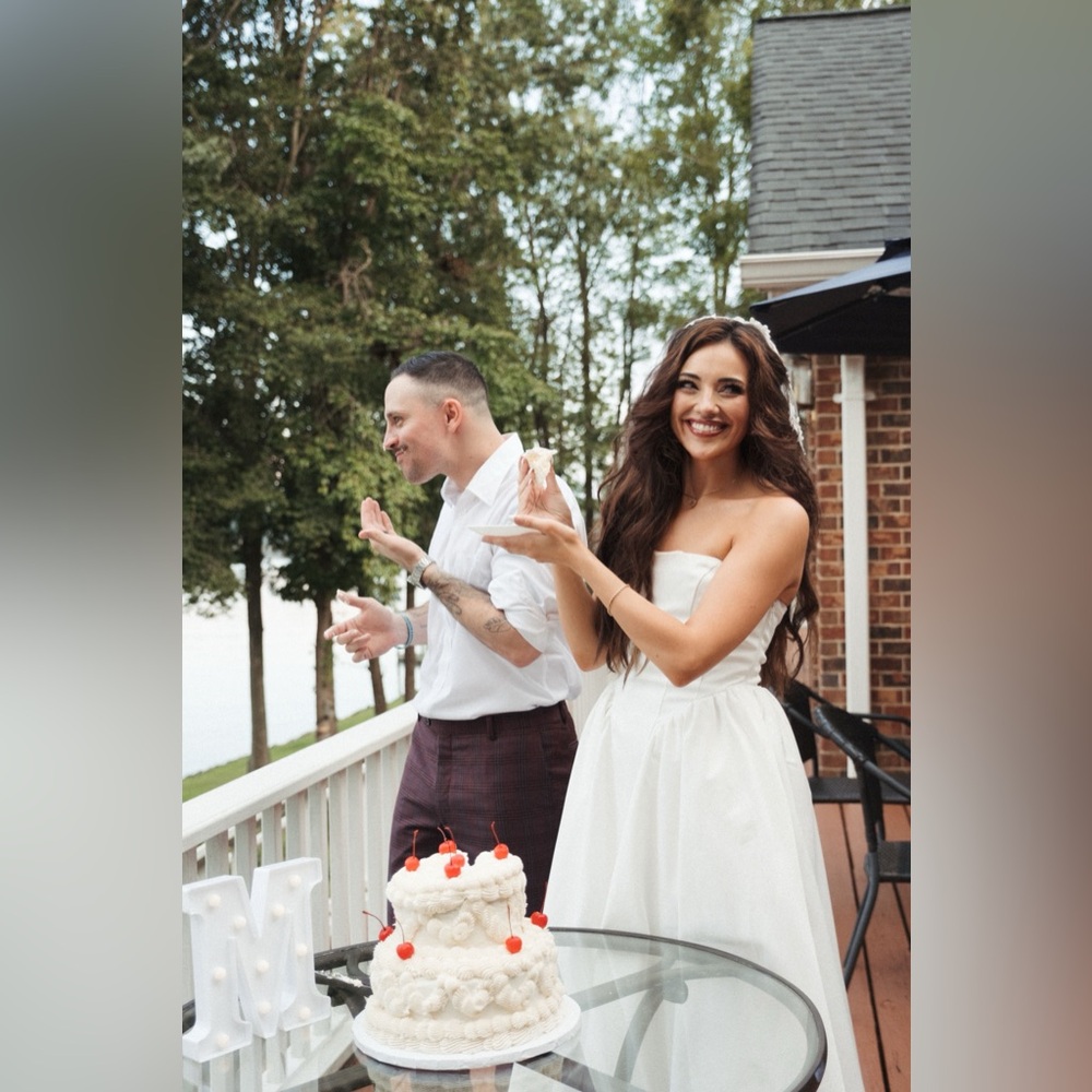 BHLDN Strapless Cream Dress - Picture 2 of 13